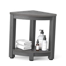 Corner Shower Stool for Inside Shower, Waterproof Shower Caddies for Grey