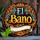 El Bano Vintage Spanish Bathroom Tin Metal Signs Home Décor 8x8