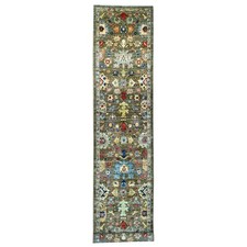 3'1"x17'7" Coffee Brown Heri All Over Design Hand Knotted Wool Runner Rug 21270