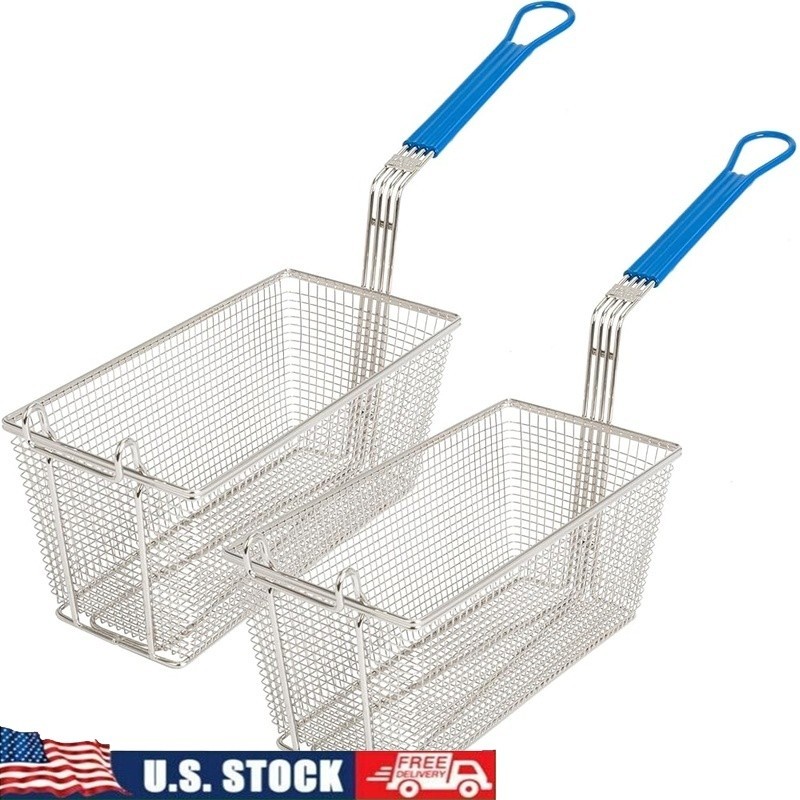 4PACK Deep Fryer Basket Heavy Duty Nickel Plated Iron Easy Clean Commercial Use