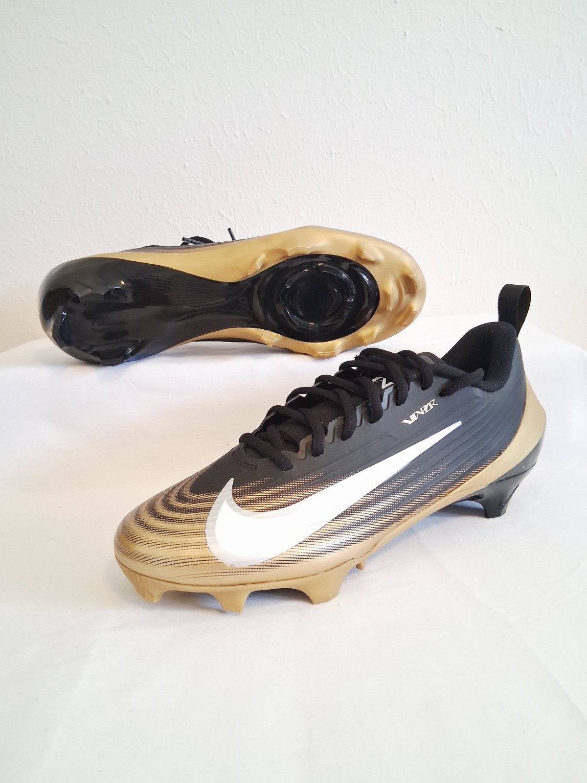 Nike Vapor Speed 3 Gold Black Football Cleats Mens Size 9.5  thumbnail 2
