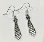 Tie Charm Earrings,Silver Dress Shirt  Outerwear   Clothing Suit Tux Tuxedo — photo 3