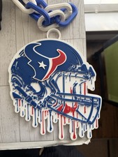 Houston Texans Custom NFL Helmet “Drip” Pendant 42” Chain Link Chain 3D printed