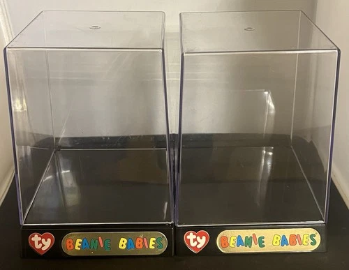 Vintage 1990's Official Ty Beanie Babies Display 8" Collector Display Cases-TWO