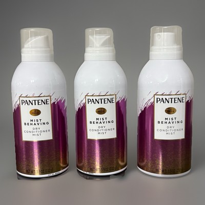 Pantene Mist Behaving Dry Conditioner Mist Waterless Collection X3- 3.9oz Cans