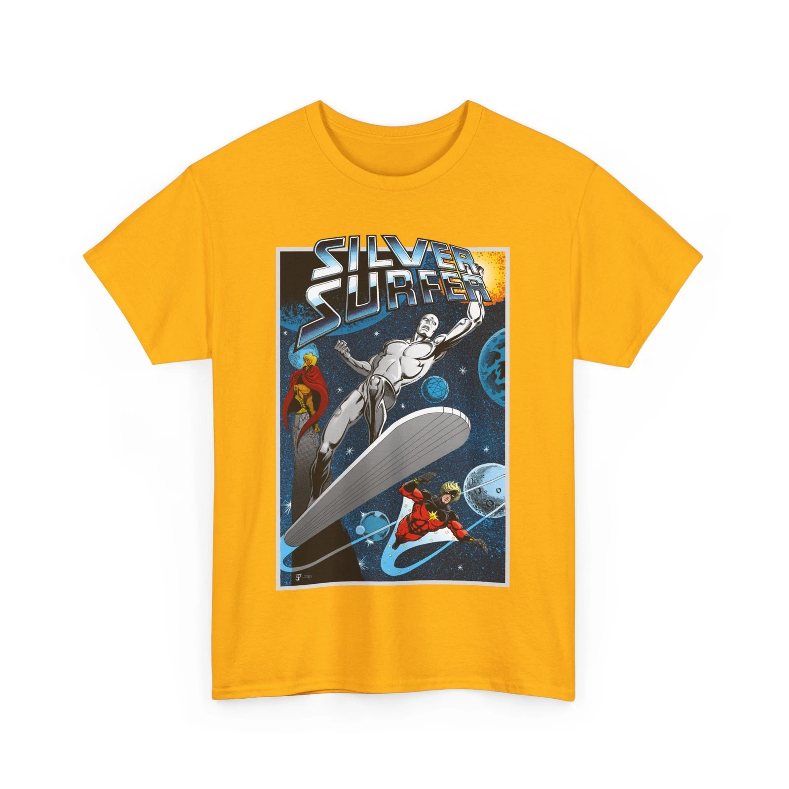 Silver Surfer T-Shirt - Marvel Comics - With Adam Warlock & Captain Marvel