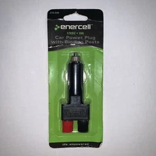 Enercell Heavy Duty Cigarette Lighter Plug with Binding Posts   12 VDC