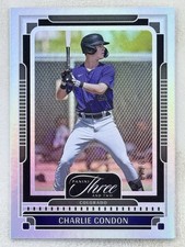 Charlie Condon 2025 Panini Three And Two Holo Silver /49 #37 MLB Rockies Card