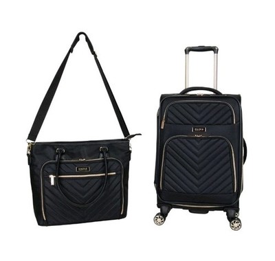 Kenneth Cole REACTION Chelsea 2-Piece Bundle 20'' Chevron Suitcase & 15  Tote Bag