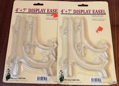Display Easel 4'' + 7'' Lot New Clear Vintage Good Old Values 4 Total Easels New