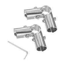 2-Pack 90 Degree 3 Way Pipe Clamp Steel Pipe Connector for OD 1" or 25MM Pipe