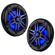 Power Acoustik MFL65WB Marine 6.5-inch 2-Way Speakers with Blue LED Illumination