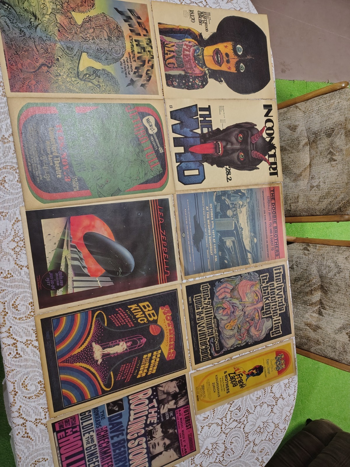 70's Rock Band Concert Poster Collection Stones who Hendrix Tull Seger ...