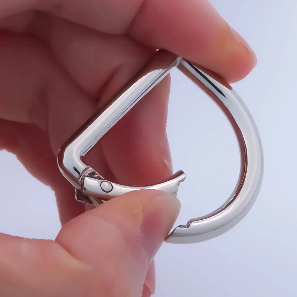 5Pcs D Ring Spring Key Hooks Clip Spring Ring Clasp for Backpack Purse Keychain - Image 3 of 4