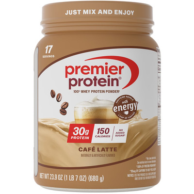 Premier Protein 100% Whey Protein Powder, Café Latte, 30g Protein, 23.9 oz, 1.5l