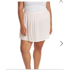 NWT ABOUND High/low Printed Skirt In White- Pink Mini Moo Size small