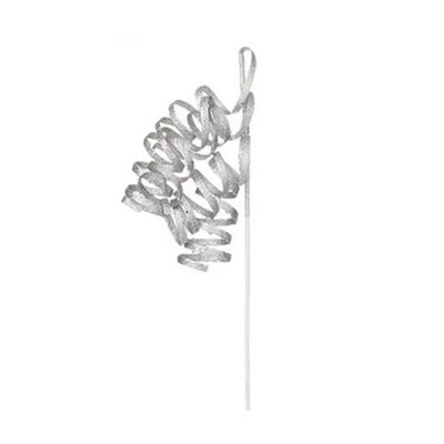 Silber lockiger Glitzer Stiel 70 cm