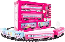Mattel Barbie Battery O Gauge Toy Train Set with Remote Locomotive Train Cars