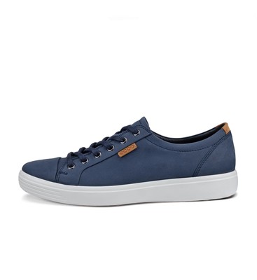 ECCO soft 7 Men's Nubuck Sneaker - Blue - Size 12-12.5