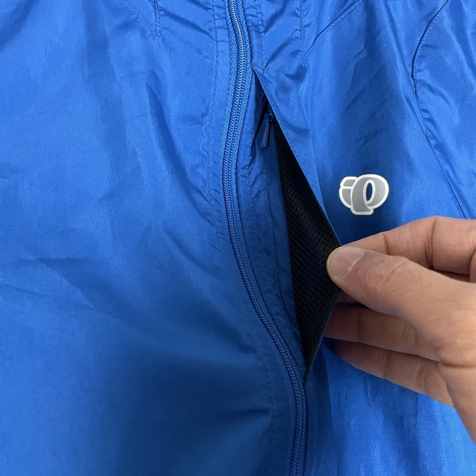 Pearl Izumi Cycling Jacket Large Blue Black Windbreaker Reflective Vents Pockets - Image 3 of 4