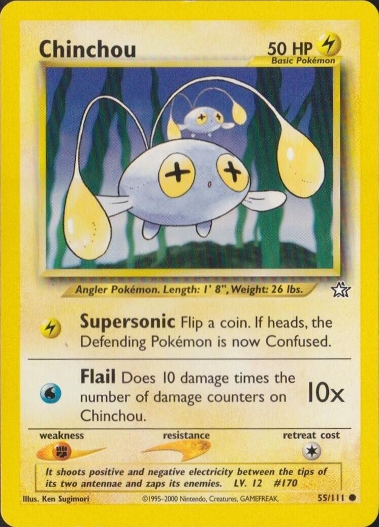 Chinchou Unlimited Neo Genesis 055/111 HP Pokémon