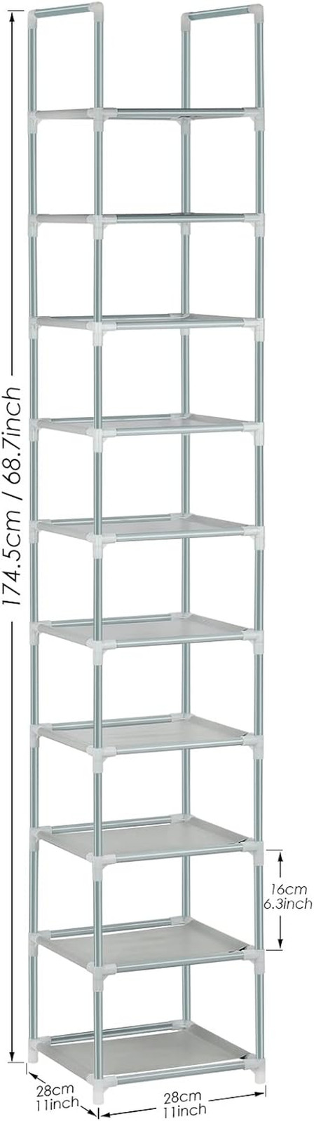 Scarpiera Verticale Slim a 10 Ripiani: Design Moderno per Interni - 3