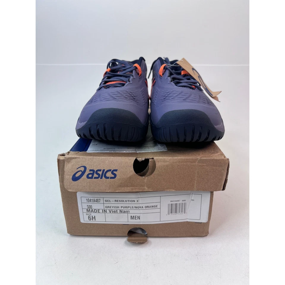 ASICS GEL Resolution X Tennis Shoes Greyish Purple / Nova Orange Men's 6.5 - Image 2 of 4