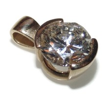 Estate 0.85 ct Round Natural Mined Diamond Pendant 14k Yellow Gold Jewelry