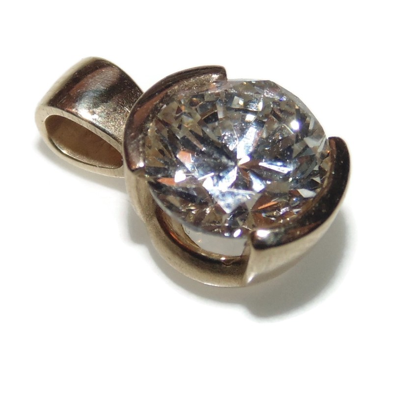 Estate 0.85 ct Round Natural Mined Diamond Pendant 14k Yellow Gold Jewelry