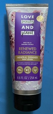 NEW Love Beauty and Planet RENEWED RADIANCE Mineral Shimmer Body Lotion 8.6 oz