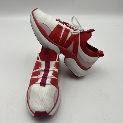 Nurture Response Boulder Chunky Sneakers Ladies 8 White Red Pnk Split Sole