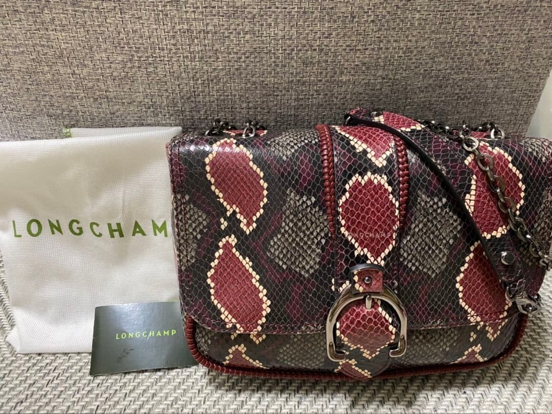 Longchamp Amazonine Python Leather Shoulder Bag R… - image 1