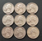 9 Silver 90% ~1961~ Quarters Lot.