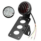  Black Motorcycle Side Mount Tail Light Brake License Plate Bracket Taillight 