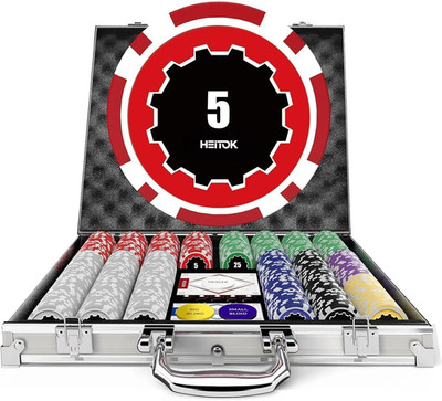 Casino Poker Set with Numbered Chips 500-Piece for Card Board Game, 11.5 Gram wi