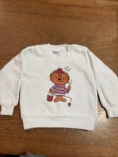 Vintage 1970s Penney  s Toddletime White Baby Sweatshirt 19-22lbs Lion Design
