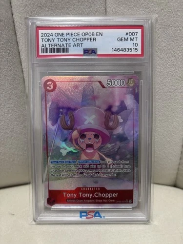 Tony Tony Chopper ~ OP08-007 ~ Alt Art Foil One Piece Card ~ PSA 10 GEM MT