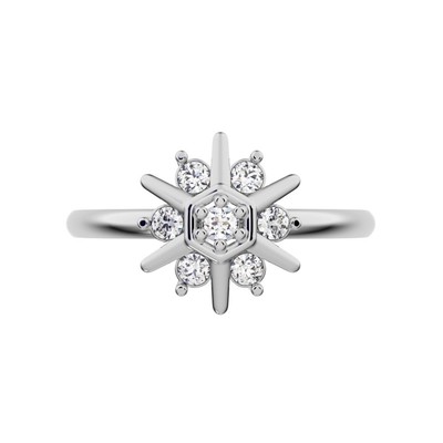 0.105 Ctw Round Cut Simulated Diamond Dainty Minimalist Halo Everyday Gold Ring