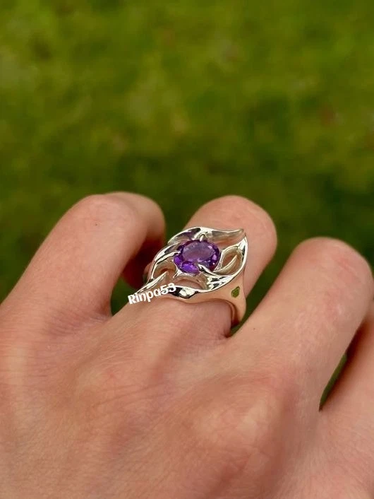 Elegante anillo de plata 925 con diamantes creados en laboratorio para mujer Halloween fiesta ropa Foto 2 de 4