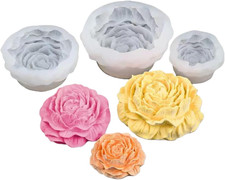 3D Peony Flower Silicone Candle Mold,Flower Silicone Molds for Wax Soap Clay Pla
