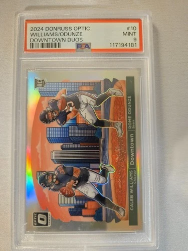 2024 Panini Donruss Optic - Downtown Duos Caleb Williams, Rome Odunze #10 PSA 9