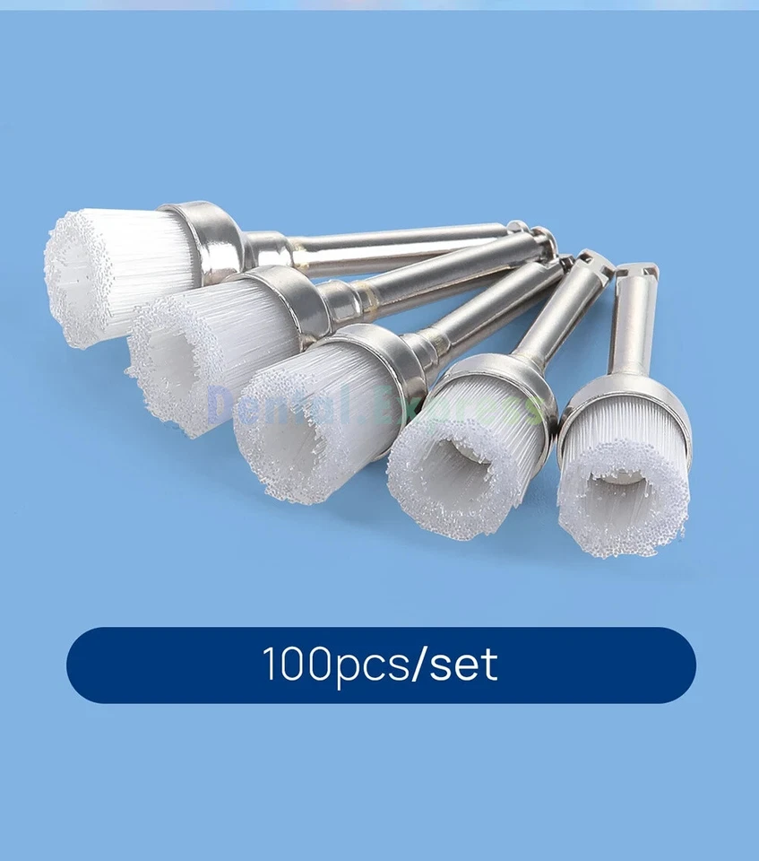 Dental Polishing Brushes Prophy Brush White Nylon Bowl Flat Latch RA Polisher - Image 3 of 4