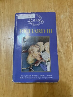 RICHARD III By William Shakespeare Gd+ Paperback Folger Library 1960