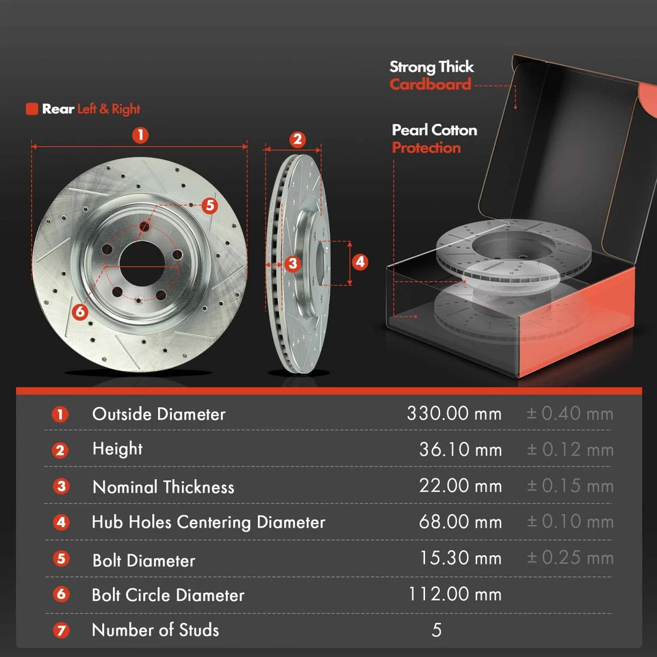 12x Rotores perforados delanteros y traseros y pastillas de freno de cerámica para Audi S4 12-16 S5 13-17 Foto 2 de 4