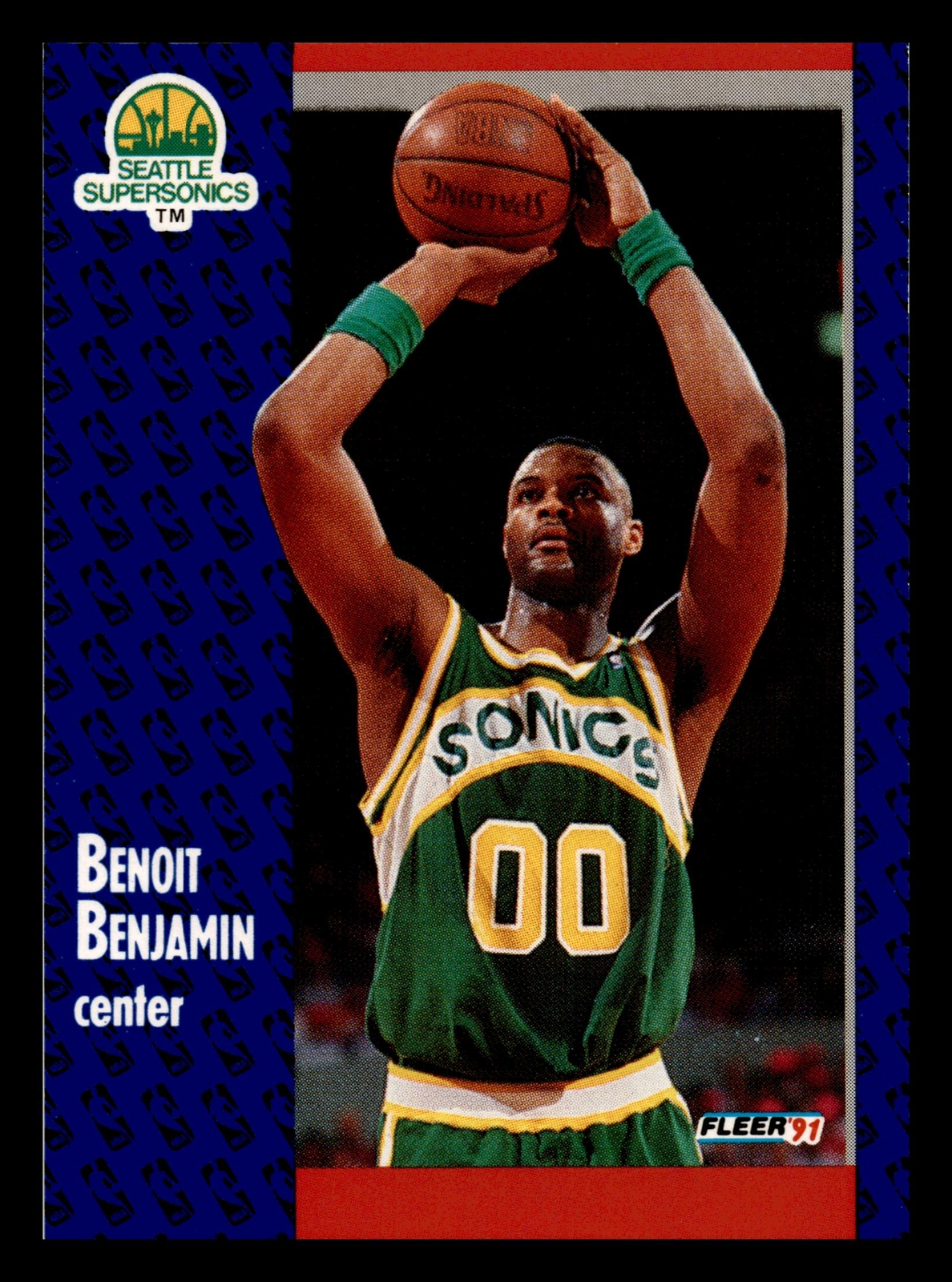 Benoit Benjamin 1991-92 Fleer #189 Seattle SuperSonics Near Mint NM