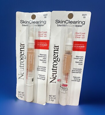 Neutrogena SkinClearing Blemish Concealer 09 Buff Read 0.05 Oz  ~ 2 Pcs