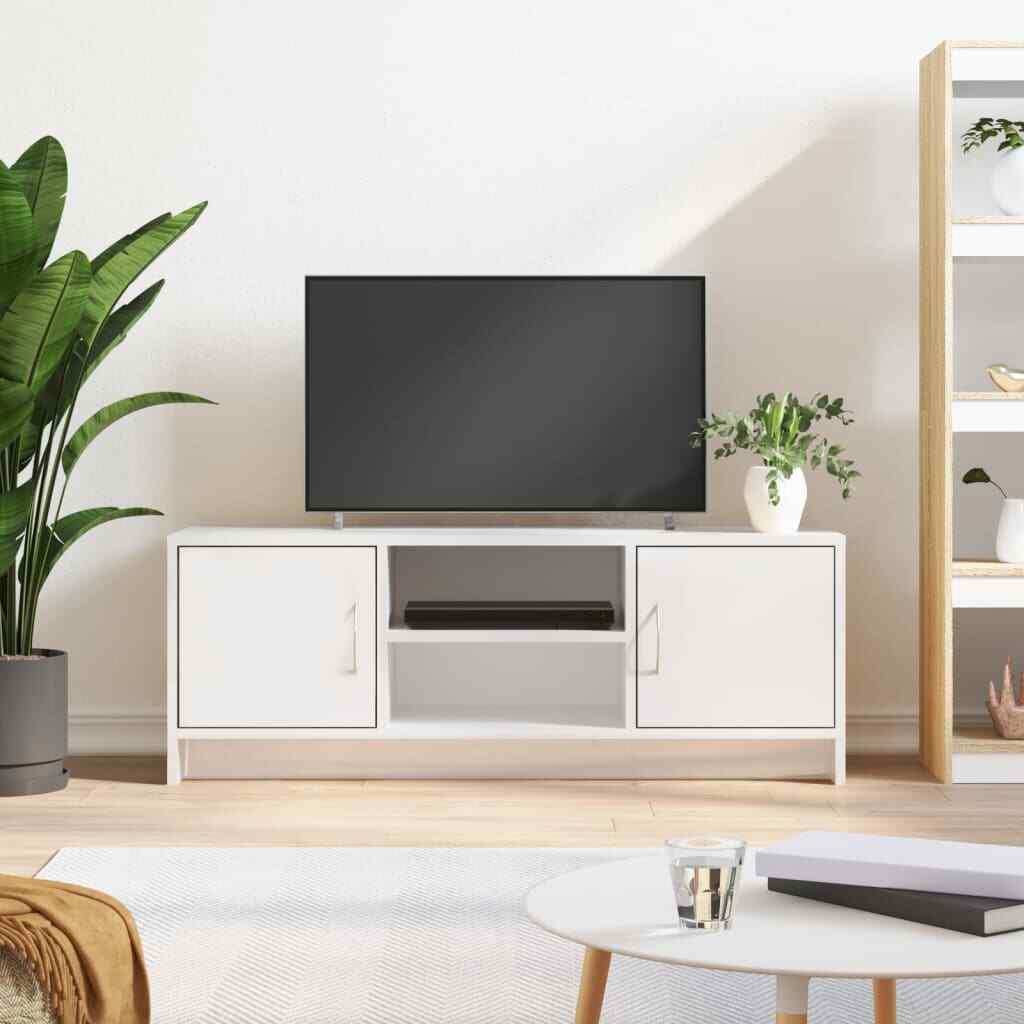 vidaXL Mobile Porta TV Bianco Lucido 102x30x37,5 cm Legno Multistrato