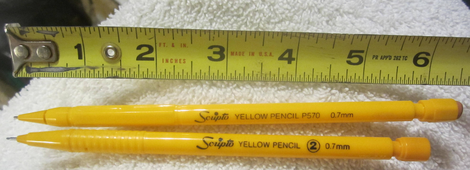 1980’s YELLOW PENCIL SCRIPTO  MECHANICAL 0.7mm,Lot 2,1 P570 VTG lot