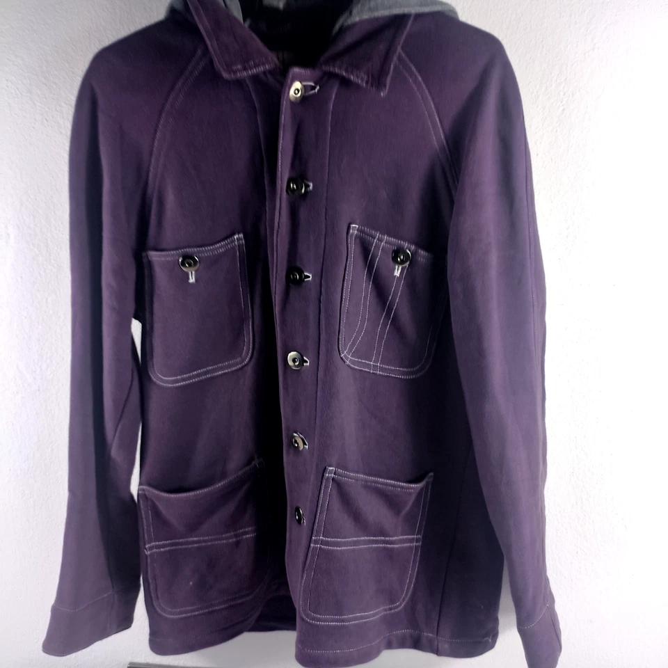 Completed design indigo denim Jacket Tuck Away Hood - Image 2 of 4