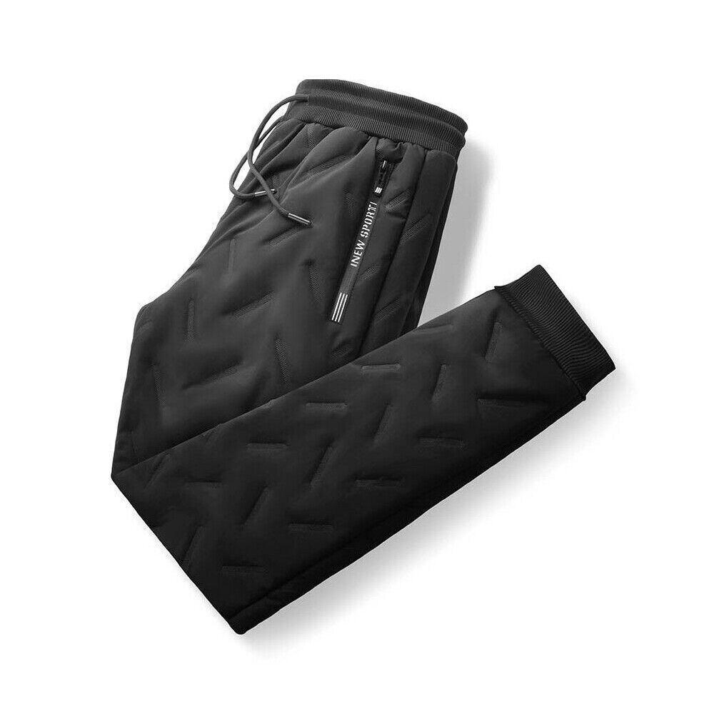 Mens Fleece Lined Thermal Trousers Athletic Joggers Winter Warm Work Sport Pants eBay